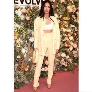 Paris Georgia yellow Stovepipe trousers